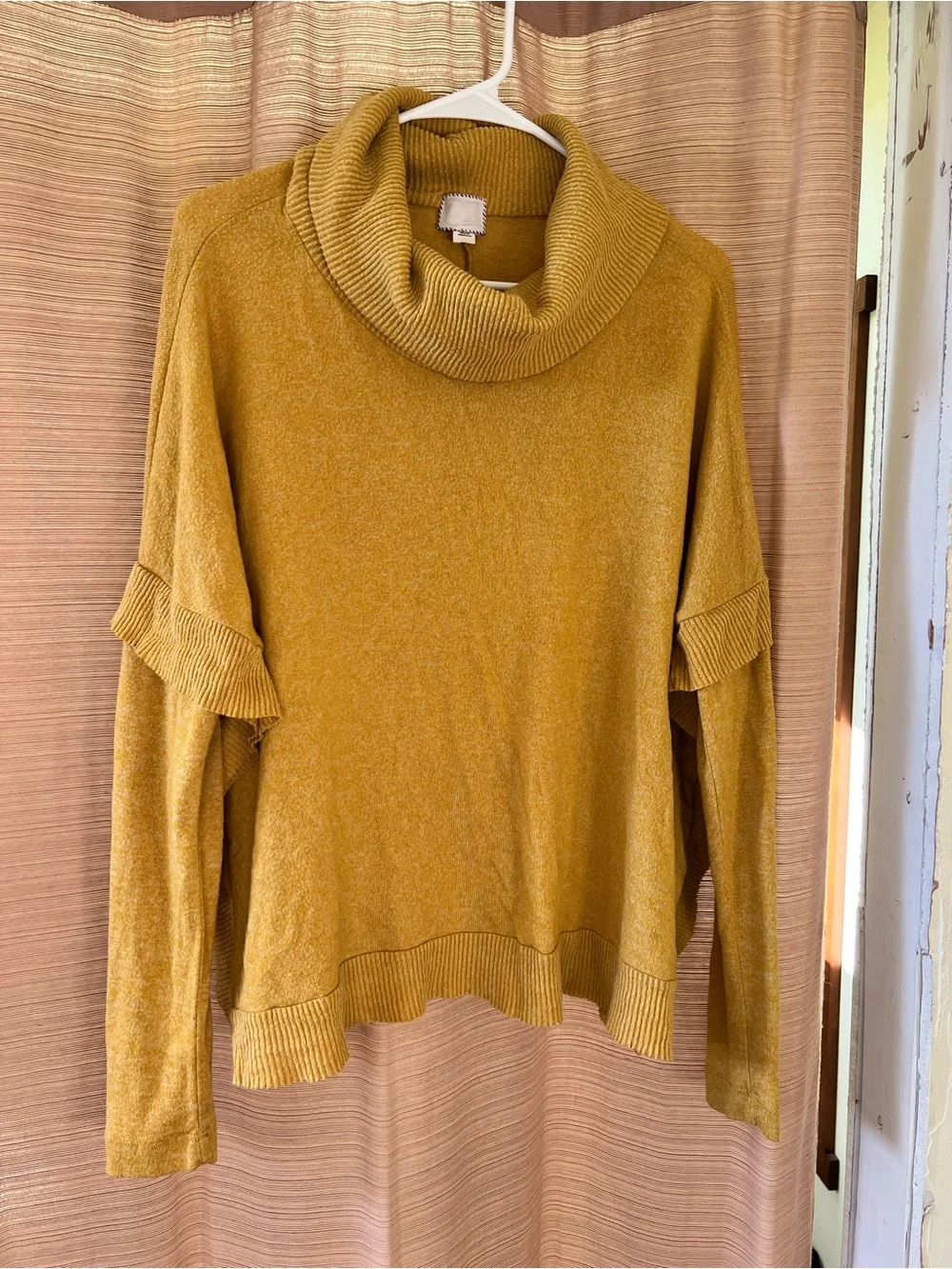 Women’s Mustard Cowl Neck Sweater